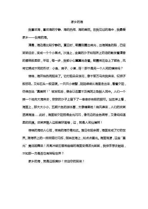 家乡的海 