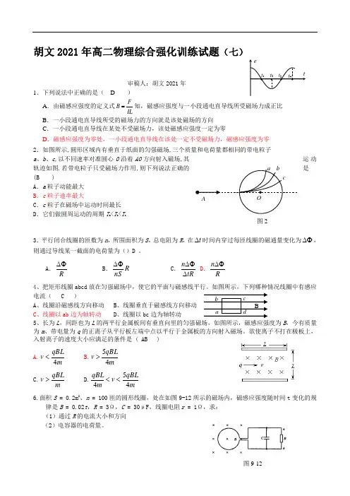 最新高二物理综合强化训练试题
