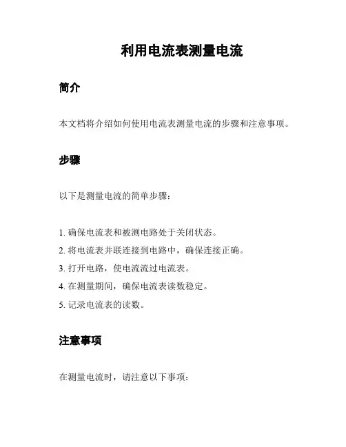 利用电流表测量电流