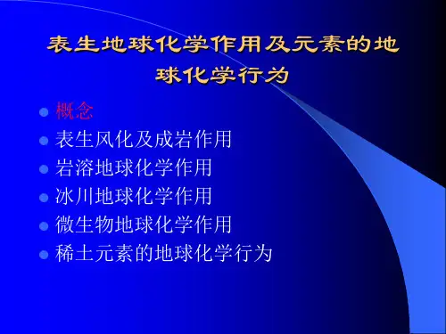 表生地球化学作用及元素的地球化学
