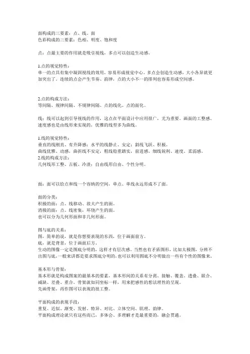 面构成的三要素