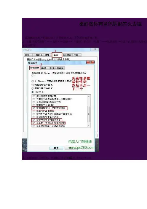 桌面图标有蓝色阴影怎么去掉
