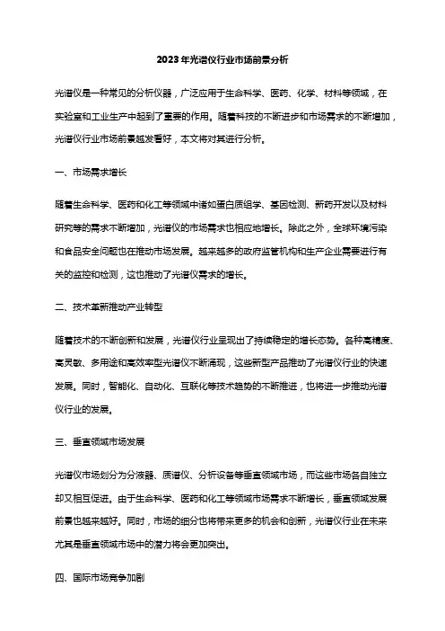2023年光谱仪行业市场前景分析