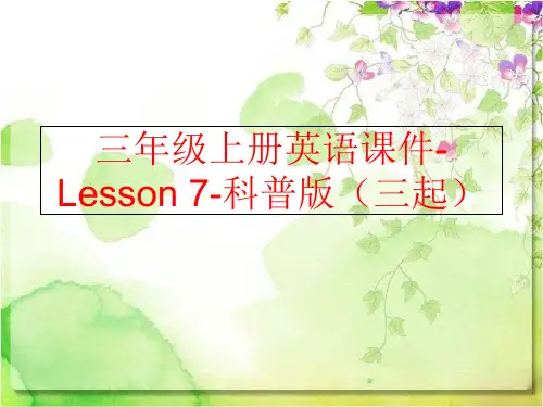 精品三年级上册英语课件-Lesson7-科普版三起精品ppt课件