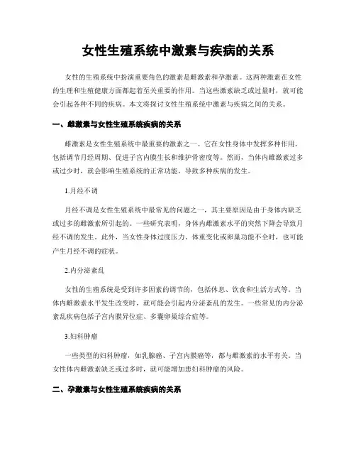女性生殖系统中激素与疾病的关系