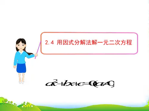 华师大九年级数学上册《用因式分解法解一元二次方程》课件