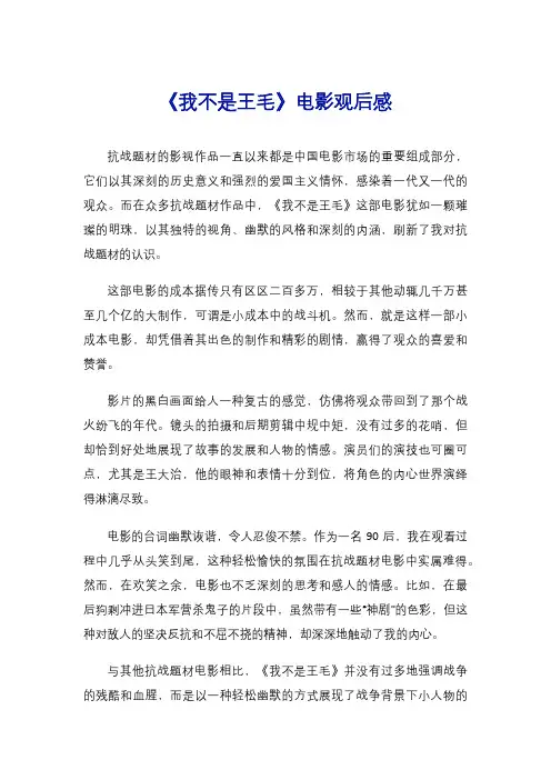 《我不是王毛》电影观后感