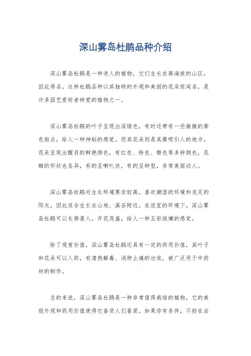 深山雾岛杜鹃品种介绍