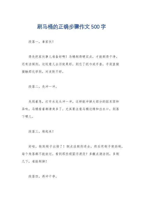 刷马桶的正确步骤作文500字