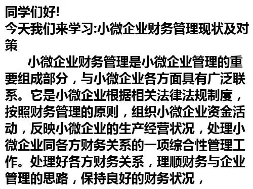 0706小微企业财务管理现状及对策.ppt