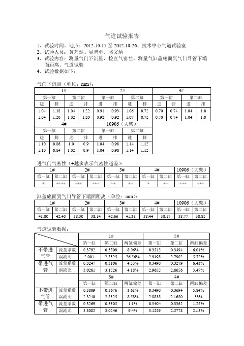 气道试验报告