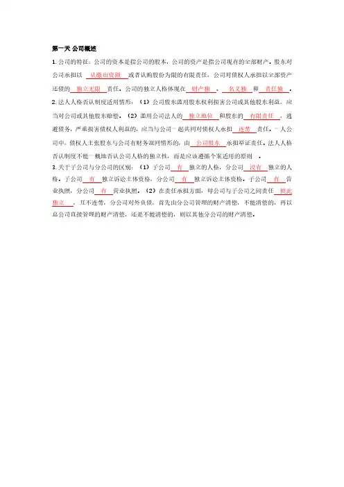 法考-商法客观干货(标红版)