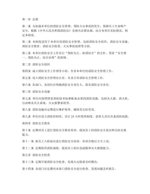 消防安全管理制度标准版