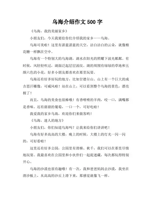 乌海介绍作文500字