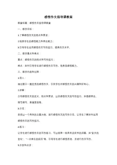 感悟作文指导课教案