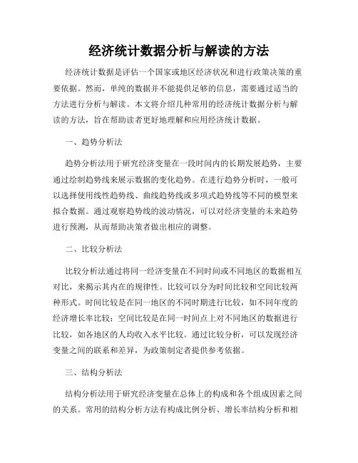 经济统计数据分析与解读的方法
