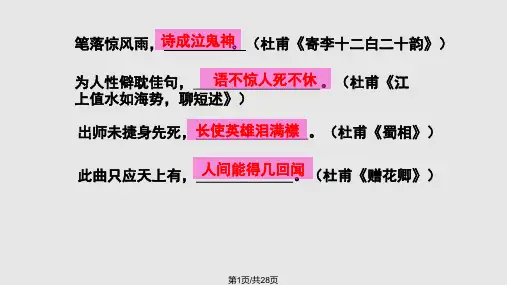 杜甫诗望岳春望公开课PPT课件