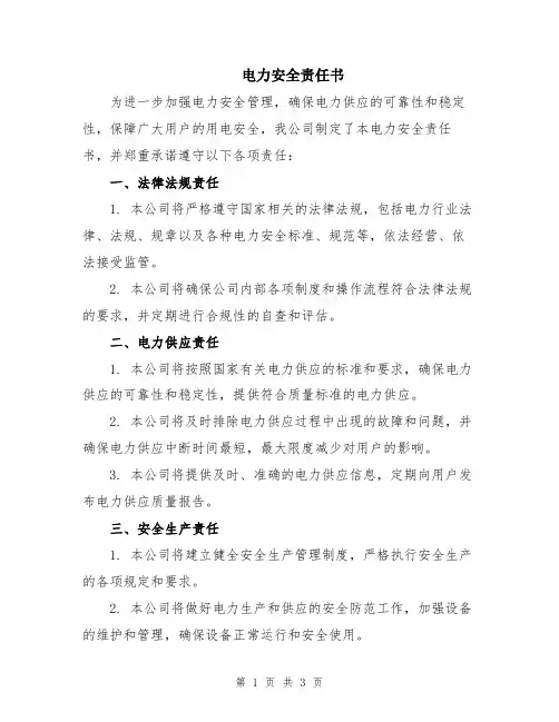 电力安全责任书
