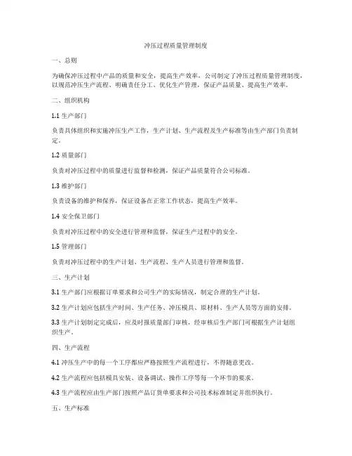 冲压过程质量管理制度