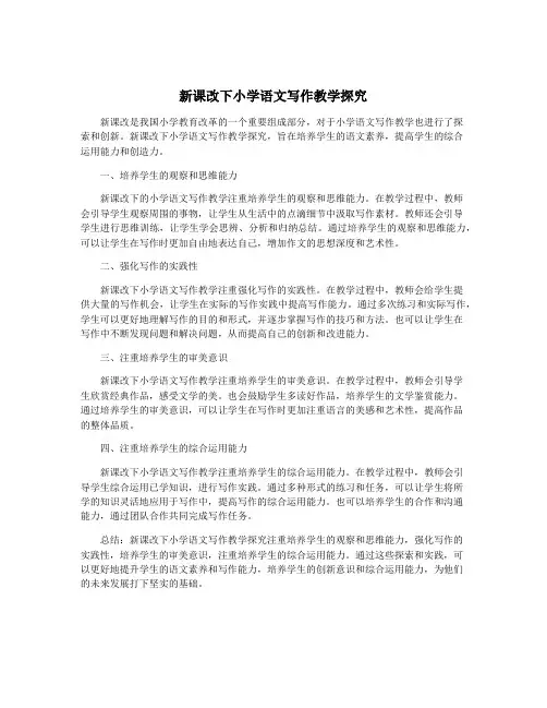 新课改下小学语文写作教学探究