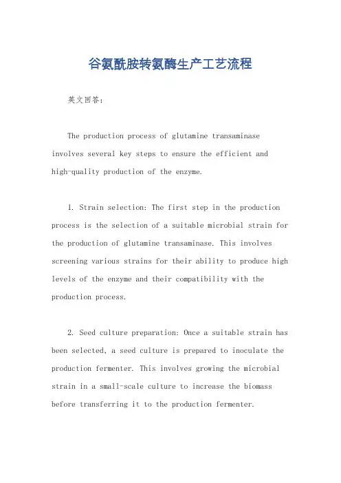 谷氨酰胺转氨酶生产工艺流程