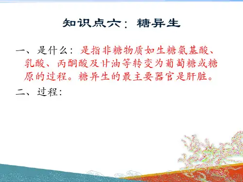 糖尿病动物模型制作中检测的生化指标—糖的异生作用