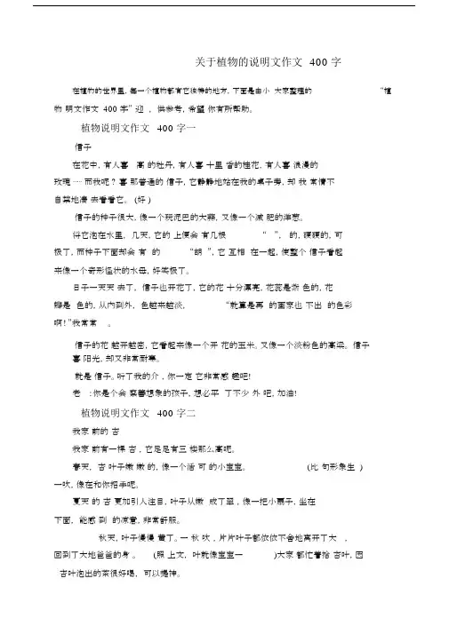 关于植物的说明文作文400字.docx