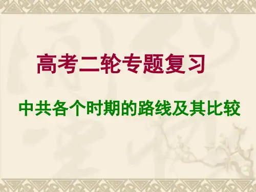 【高中历史】中共各个时期的路线及其比较PPT课件