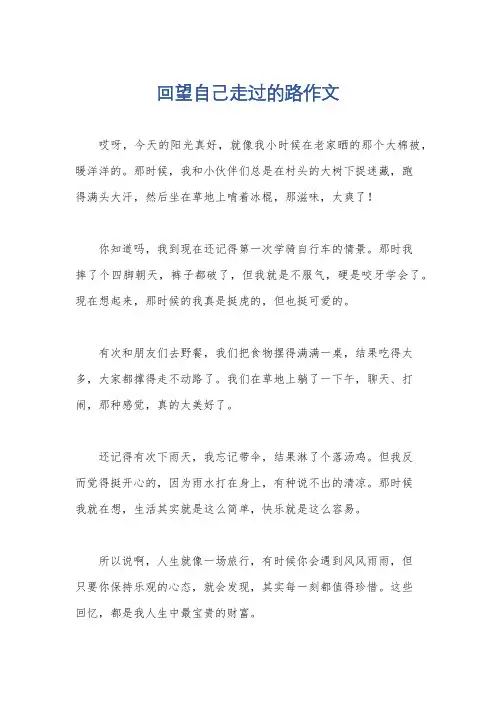 回望自己走过的路作文