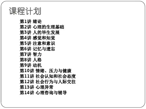心理学导论 第6讲 记忆与遗忘PPT课件