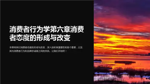 消费者行为学第六章消费者态度的形成与改变