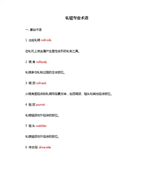 轧辊专业术语