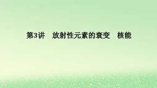 2024版新教材高考物理全程一轮总复习第十六章波粒二象性原子结构原子核第3讲放射性元素的衰变核能课件