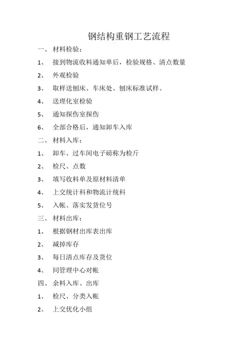 钢结构重钢的加工工艺流程