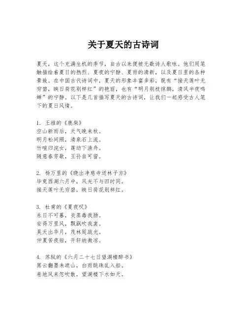 关于夏天的古诗词