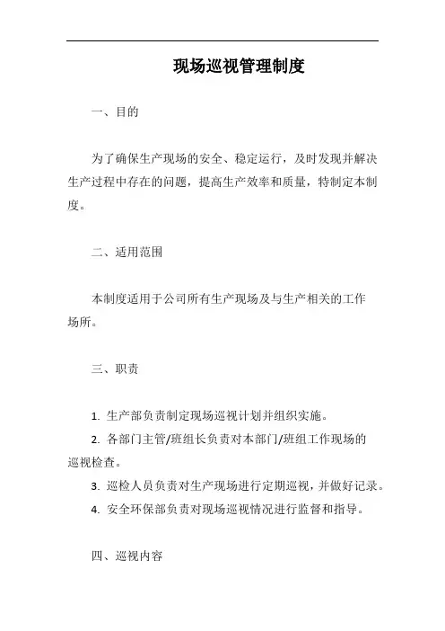现场巡视管理制度完整版
