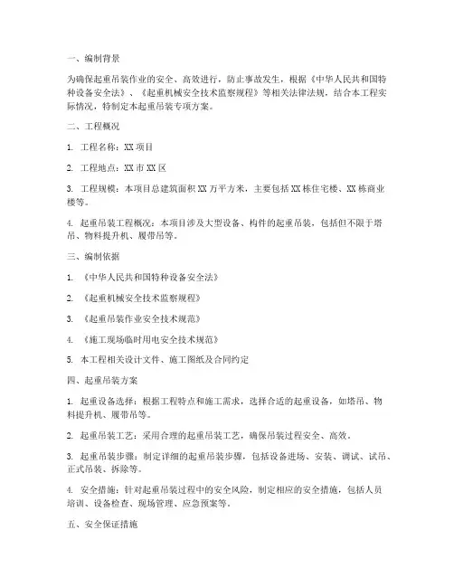 起重吊装编制专项方案