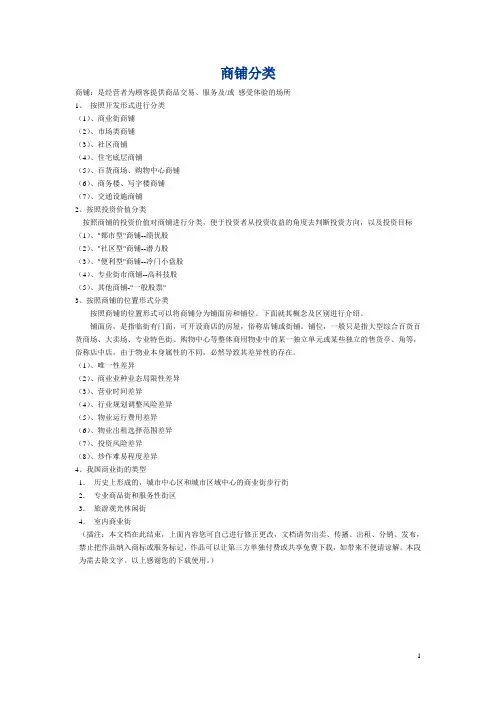 商铺分类培训