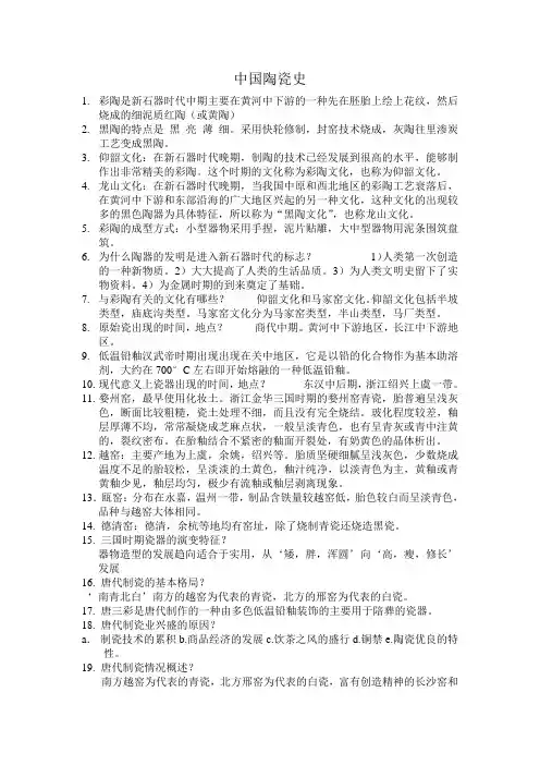 (完整版)★景德镇陶瓷学院博士考试：《陶瓷史》通关秘籍