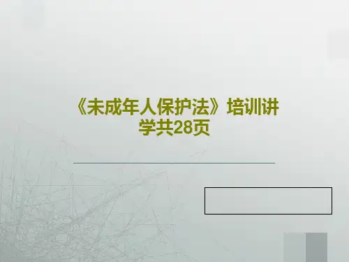 《未成年人保护法》培训讲学共28页30页PPT