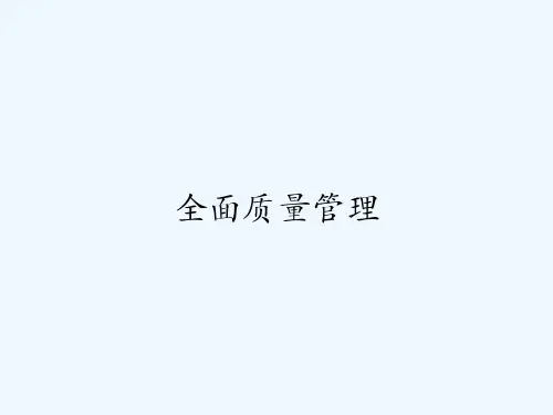 全面质量管理-PPT