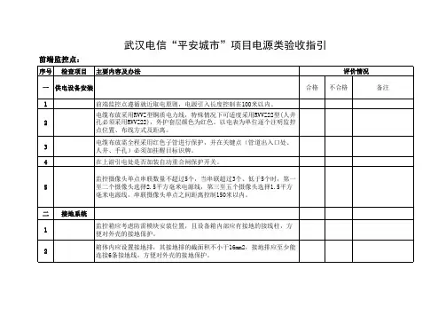 电信“平安城市”项目电源类验收指引