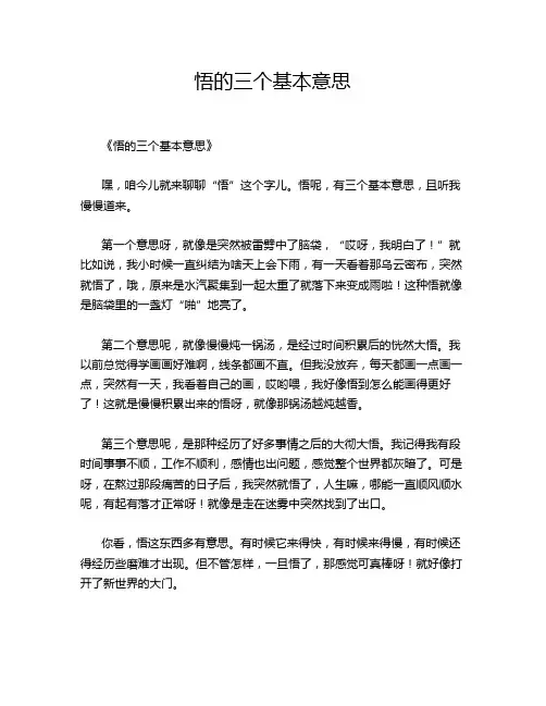 悟的三个基本意思