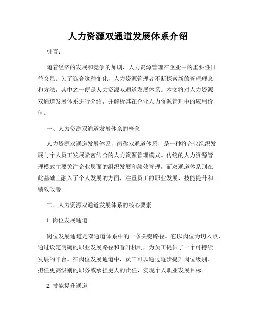 人力资源双通道发展体系介绍