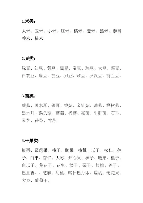 产品分类大全【范本模板】