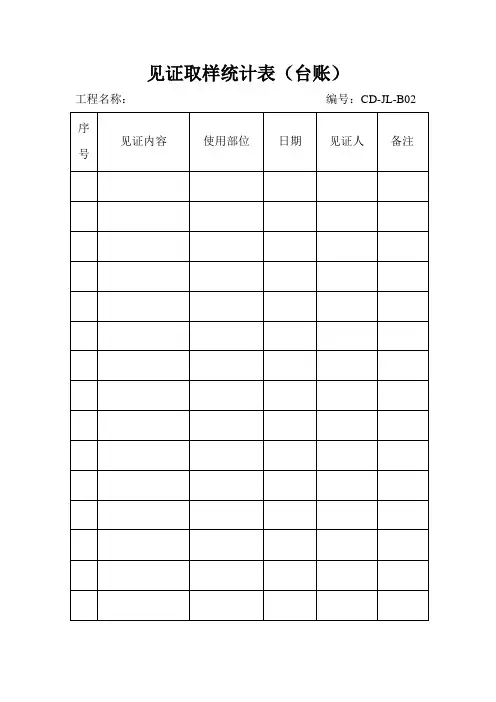 见证取样表格