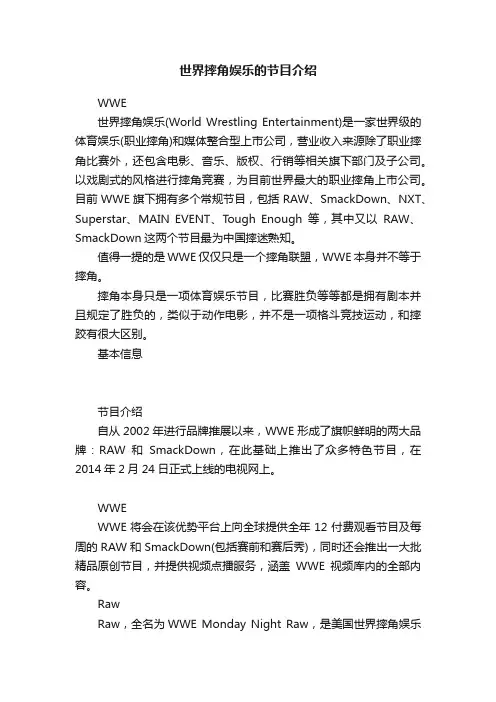 世界摔角娱乐的节目介绍