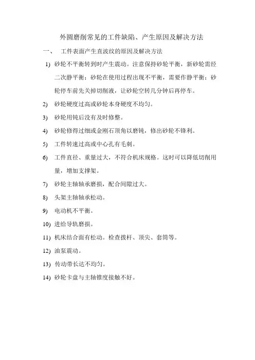 外圆磨削常见的工件缺陷