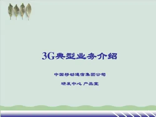 中国移动3G典型业务介绍PPT课件( 43页)