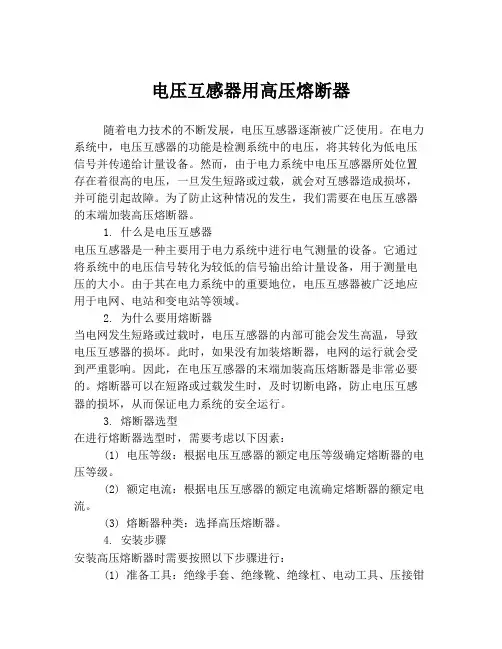 电压互感器用高压熔断器